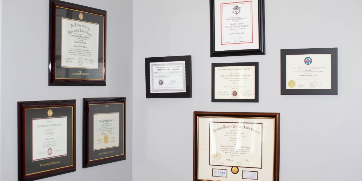 credentials on the wall